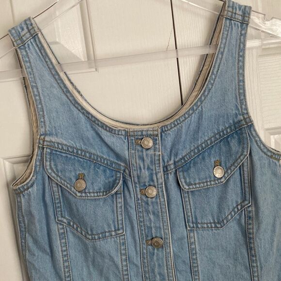 Madewell Denim Sleeveless Seamed Mini Dress‎ Palomilla Wash Size 00 NWT - Picture 4 of 9